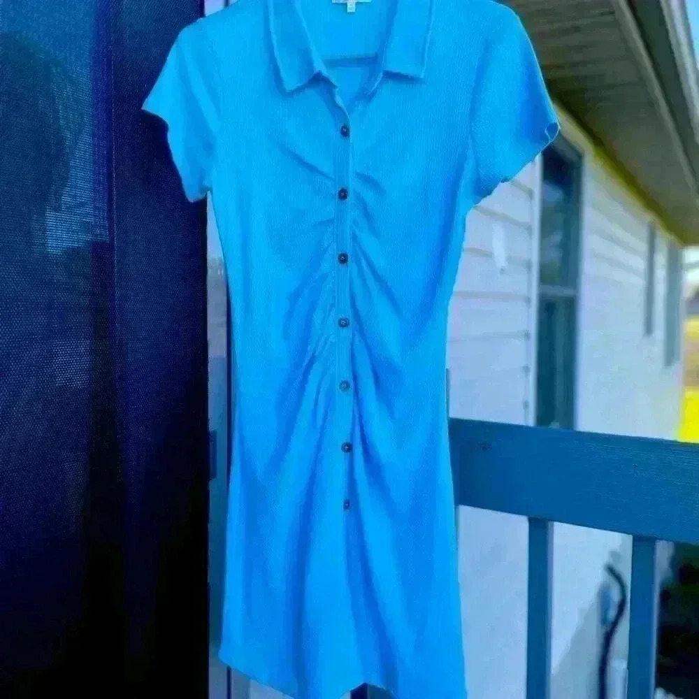 Ruched shirt dress